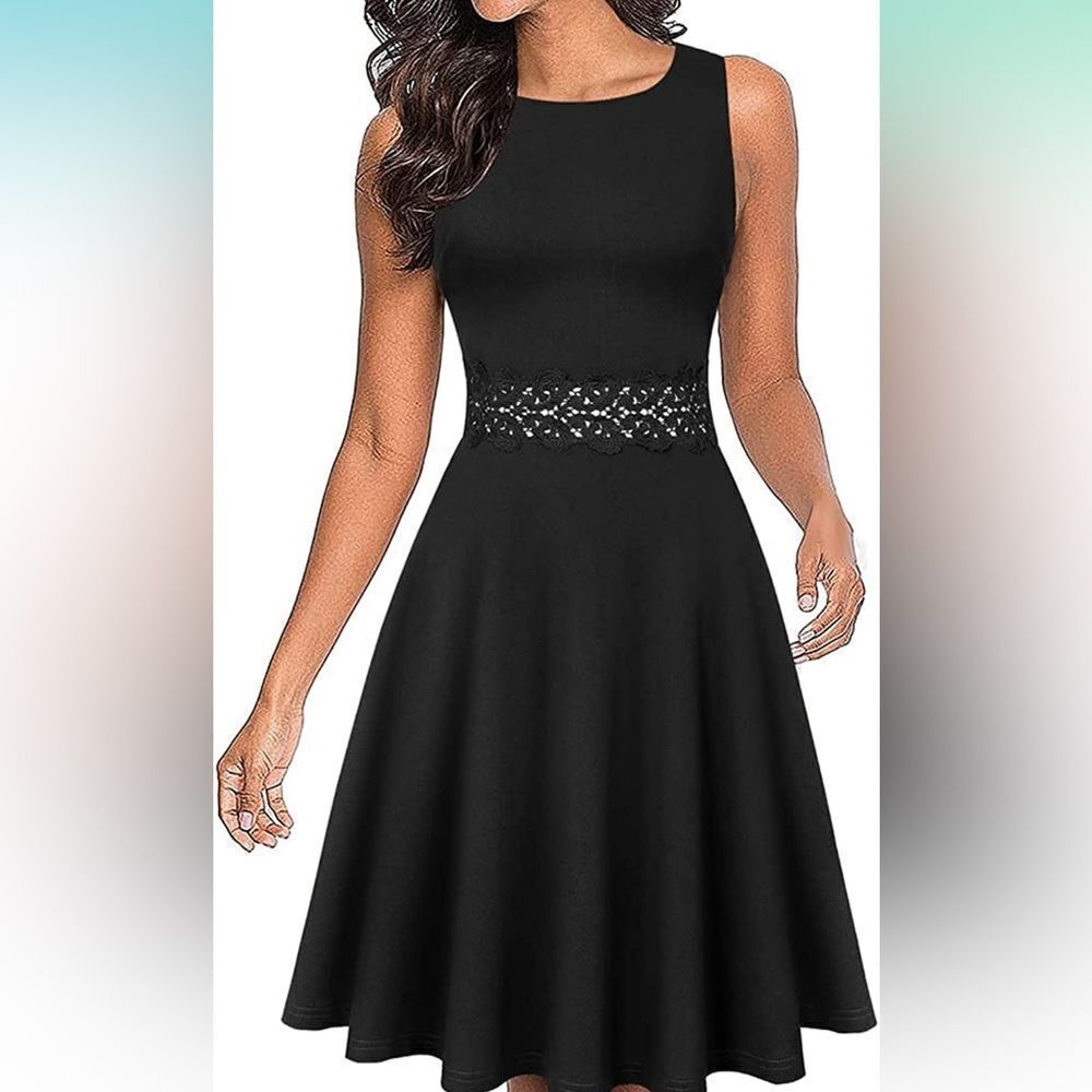 NEW OWIN Vintage Lace Flared A-Line Swing Party Cocktail Dress S